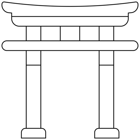 Shinto Shrine Emoji Coloring Page